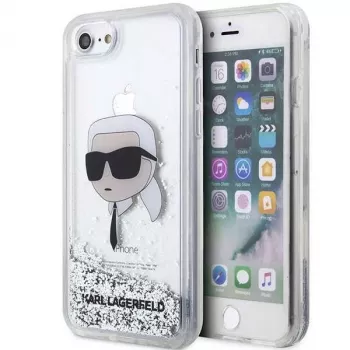 Karl Lagerfeld KLHCI8LNKHCH Hardcase Glitter Karl Head for iPhone 7/8/SE 2020/SE 2022, Silver
