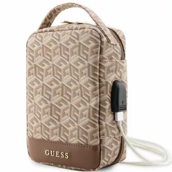 Guess GUHBHGCFSEW Organiser Bag Brown GCube Stripe