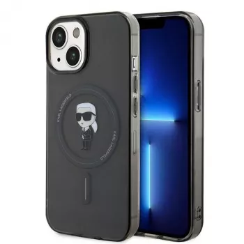 Karl Lagerfeld Ikonik Hard Case MagSafe for iPhone 13/14/15 6.1 inch Black