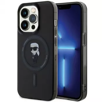 Karl Lagerfeld Ikonik MagSafe Hard Case for iPhone 14 Pro 6.1 inch Black