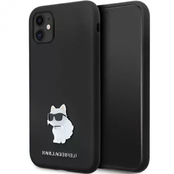 Karl Lagerfeld KLHCN61SMHCNPK Hard Case Silicone Case with Metal Pin for iPhone 11 / XR 6.1 Black