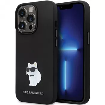 Karl Lagerfeld KLHCP13LSMHCNPK iPhone 13 Pro / 13 6.1 Black Hard Case Silicone C Metal Pin