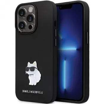 Karl Lagerfeld KLHCP14XSMHCNPK Hard Case Silicone C Metal Pin for iPhone 14 Pro Max 6.7 Black