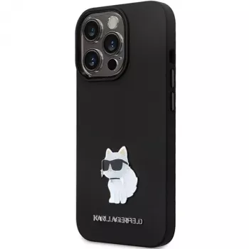 Karl Lagerfeld KLHCP14XSMHCNPK Hard Case Silicone C Metal Pin for iPhone 14 Pro Max 6.7 Black