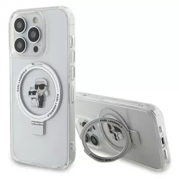 Karl Lagerfeld KLHMP13LHMRSKCH iPhone 13 Pro / 13 6.1 inch White Hard Case Ring Stand Karl & Choupette MagSafe