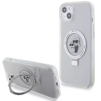 Karl Lagerfeld KLHMP15MHMRSKCH iPhone 15 Plus / 14 Plus 6.7 inch White Hard Case Ring Stand Karl & Choupette MagSafe
