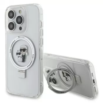 Karl Lagerfeld KLHMP15LHMRSKCH Hard Case Ring Stand MagSafe for iPhone 15 Pro 6.1 inch White