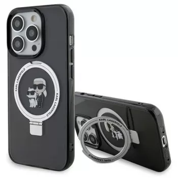 Karl Lagerfeld KLHMP15LHMRSKCK Hard Case Ring Stand MagSafe for iPhone 15 Pro 6.1 Black