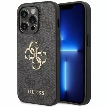 Guess GUHCP15L4GMGGR Hard Case for iPhone 15 Pro 6.1 inch - Grey 4G Big Metal Logo