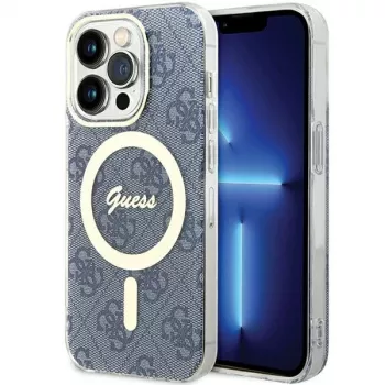 Guess GUHMP15LH4STB iPhone 15 Pro 6.1 inch Blue Hardcase IML 4G MagSafe