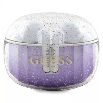 Guess Glitter Gradient True Wireless Bluetooth Earbuds with Charging Case (Purple)