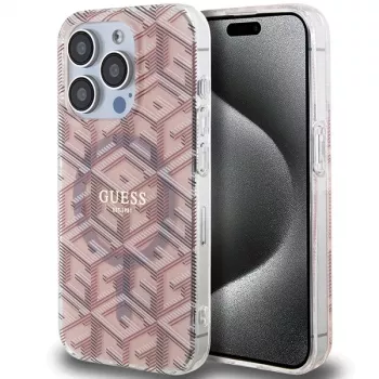 Guess GUHMP15LHGCUSTGP iPhone 15 Pro 6.1 inch Pink Hardcase IML GCube MagSafe