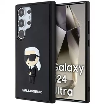 Karl Lagerfeld KLHCS24L3DRKINK Hard Case 3D Rubber Ikonik for Samsung Galaxy S24 Ultra - Black