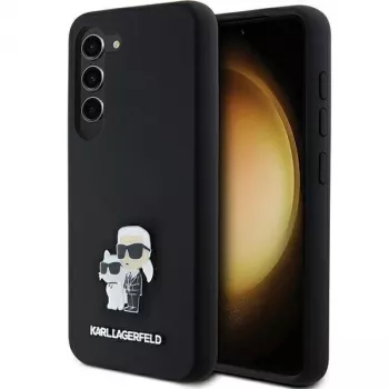 Karl Lagerfeld KLHCS23SSMHKCNPK S23 S911 Black Hard Case Silicone Karl & Choupette Metal Pin