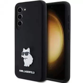 Karl Lagerfeld KLHCS23SSMHCNPK S23 S911 Black Hard Case Silicone Choupette Metal Pin