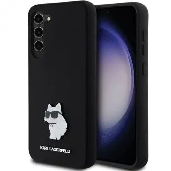 Karl Lagerfeld KLHCS23MSMHCNPK S23+ S916 Black Hard Case Silicone Choupette Metal Pin