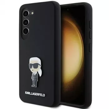 Karl Lagerfeld KLHCS23MSMHKNPK Silicone Ikonik Metal Pin Case for Samsung Galaxy S23+ Black