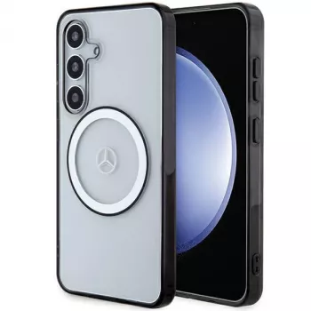 Mercedes-Benz MEHMS24S23HUOKC Transparent Hard Case for Samsung Galaxy S24 with Printed Logo and MagSafe