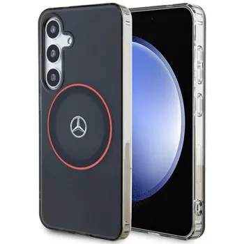 Mercedes-Benz S24 Hard Case Double Layer with Red MagSafe for Samsung Galaxy S24 - Black