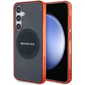 AMG AMHMS24S23HBCK Hard Case for Samsung Galaxy S24, Black/Transparent, MagSafe, Bicolour