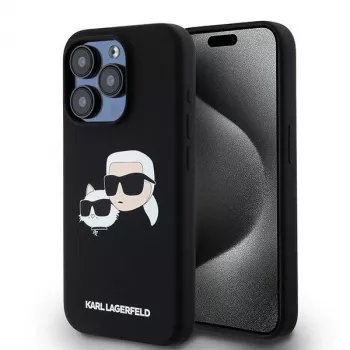 Karl Lagerfeld KLHMP15LSKCHPPLK iPhone 15 Pro 6.1 Black Hard Case Silicone Karl & Choupette MagSafe