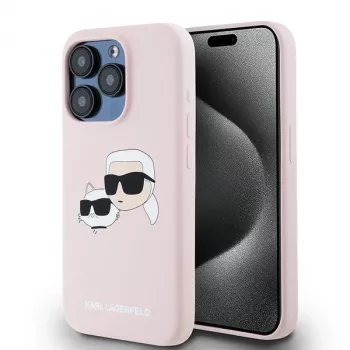 Karl Lagerfeld KLHMP15LSKCHPPLP iPhone 15 Pro 6.1 Pink Hard Case Silicone Karl & Choupette MagSafe