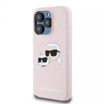 Karl Lagerfeld KLHMP15XSKCHPPLP iPhone 15 Pro Max 6.7 inch Pink Hard Case Silicone Karl & Choupette MagSafe