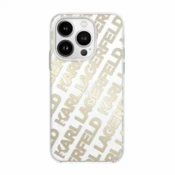 Karl Lagerfeld KLHCP15SHKFOEMD iPhone 15 / 14 / 13 6.1 inch Gold Hard Case IML Fullover Logo