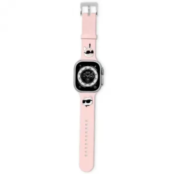 Karl Lagerfeld 3D Rubber Karl & Choupette Heads Apple Watch Band 38/40/41mm Pink