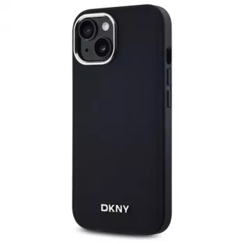 DKNY DKHMP14SPSCMCLK Hard Case for Apple iPhone 14, 6.1 inch, Black, Plain Logo, MagSafe
