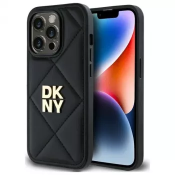 DKNY DKHCP14XPQDSLK Quilted Stack Logo Back Cover for iPhone 14 Pro Max 6.7 inch Black