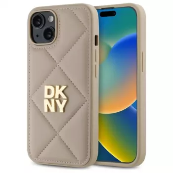 DKNY DKHCP14SPQDSLE Quilted Stack Logo Case for Apple iPhone 14 6.1 inch Beige