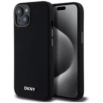 DKNY DKHMP14SSMCHLK Hard Case Liquid Silicone MagSafe Case for iPhone 13/14/15 6.1 inch Black