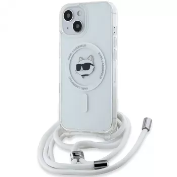 Karl Lagerfeld KLHMP15SHCCHNT iPhone 15 / 14 / 13 6.1 Hard Case Transparent IML Choupette Head & Cord MagSafe