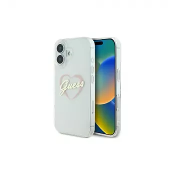 Guess GUHCP16SHCHGSPT Hardcase for Apple iPhone 16 6.1 inch Transparent IML Heart