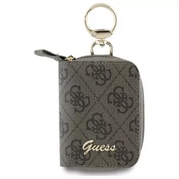 Guess Cable Pouch GUABP4DPTW Brown 4G Triangle Eco-Leather Accessory Organizer
