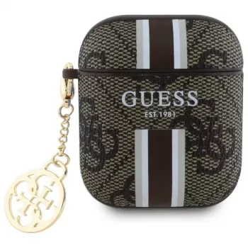 Guess GUA2P4RPSW AirPods 1/2 Cover Brown 4G Printed Stripes Charm