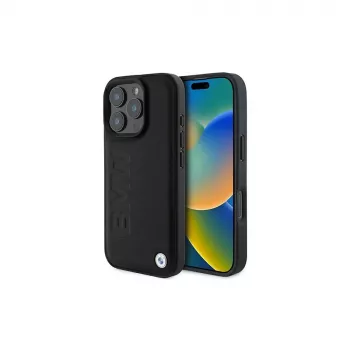 BMW Signature Collection Hardcase for Apple iPhone 16 Pro Max 6.9 inch Genuine Leather Black Hot Stamping MagSafe
