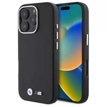 BMW M Smooth Full Wrapped Metal Hard Case for Apple iPhone 16 Pro Max 6.9 inch Black