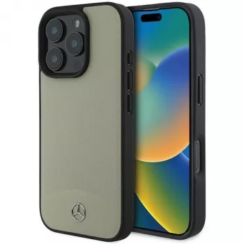 Mercedes-Benz MEHMP16X23RBARE iPhone 16 Pro Max 6.9 inch Beige Hardcase MB Textured and Plain Leather MagSafe