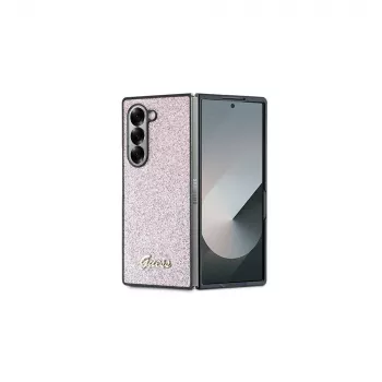 Guess GUHCZFD6HGGSHP Hard Case for Samsung Galaxy Z Fold6 (F956) - Pink 4G Glitter Script