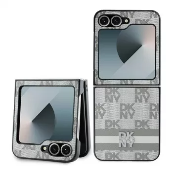 DKNY DKHCZF6PCPTSSE Beige Check Pattern with Stripes Back Cover for Samsung Galaxy Z Flip6 F741 / Z Flip7 FE