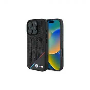BMW M Perforated Tricolour Line Hard Case for iPhone 16 Pro 6.3