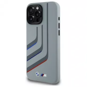BMW Turning Lines Silicone Hard Case for Apple iPhone 16 Pro Max 6.9 inch Grey MagSafe
