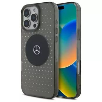 Mercedes-Benz iPhone 16 Pro 6.3 inch Hard Case Star Pattern MagSafe Black