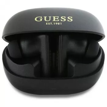 Guess Capsule Printed Logo - Bluetooth TWS ANC & ENC Earphones with Charging Case (Black)