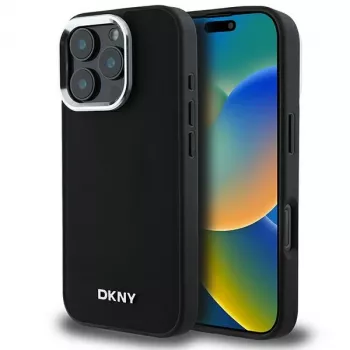 DKNY DKHMP16XPSCMCLK Hard Case for Apple iPhone 16 Pro Max 6.9 inch Black Silver Logo MagSafe