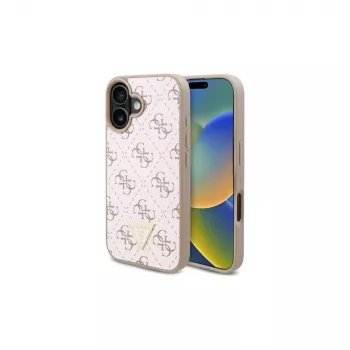 Guess GUHCP16SPG4GPH Hard Case for Apple iPhone 16 6.1 inch White 4G Triangle