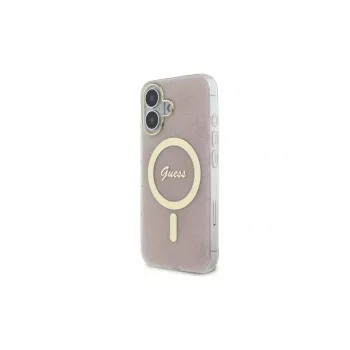 Guess GUHMP16MH4STP iPhone 16 Plus 6.7 inch Pink Hard Case IML 4G MagSafe