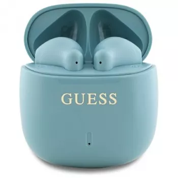Guess Printed Classic Logo TWS Bluetooth Earbuds with Charging Case (Turquoise)